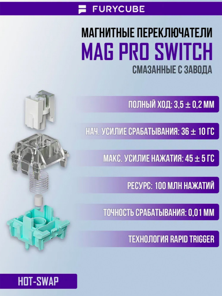 Игровая клавиатура QUALIGO M68HE, беспроводная магнитная