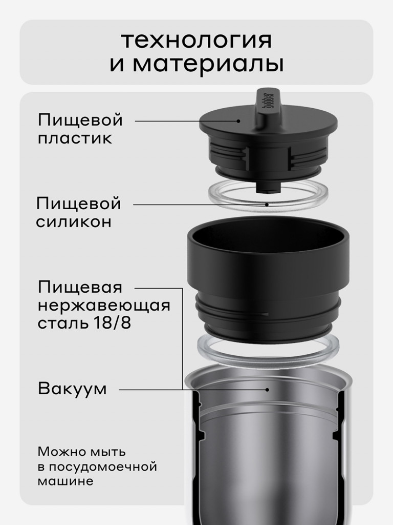 Термокружка вакуумная BOBBER Tumbler 350 мл, крышка 360, тепло до 6 часов, зеркальный