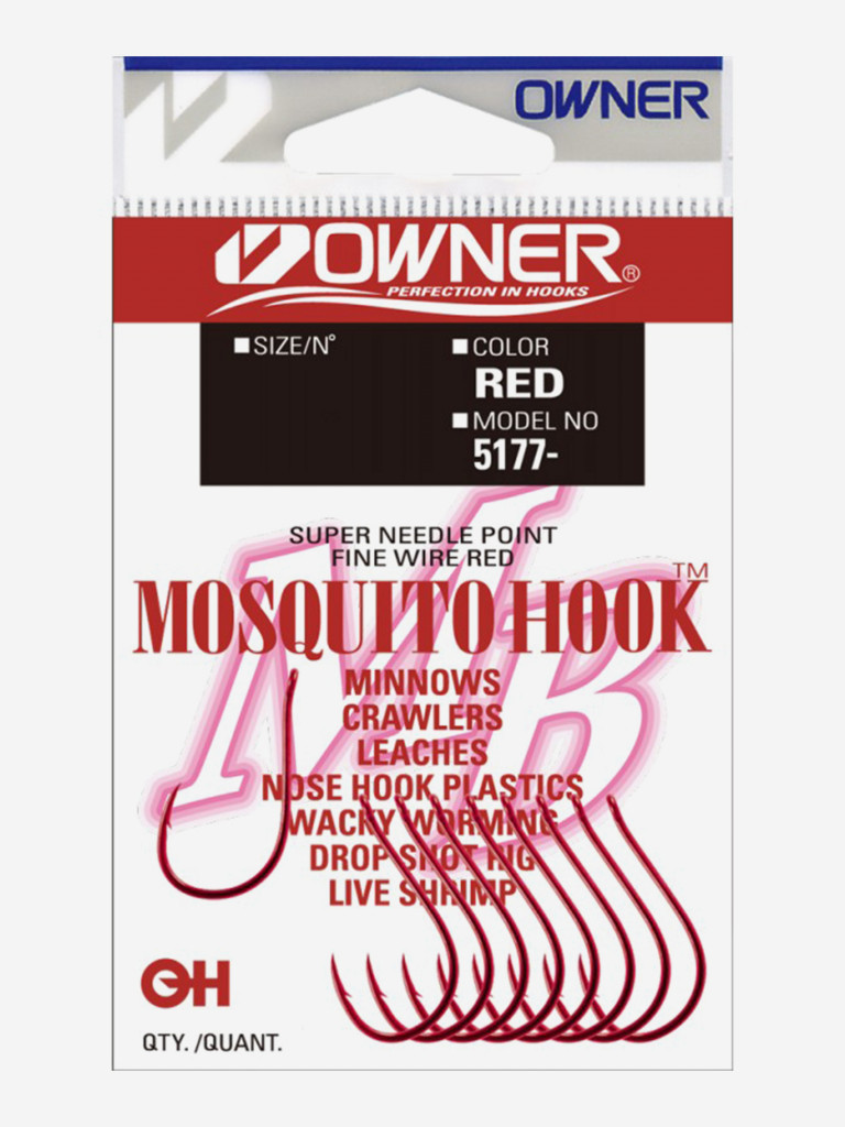 Крючок OWNER Mosquito Hook red №2 9шт