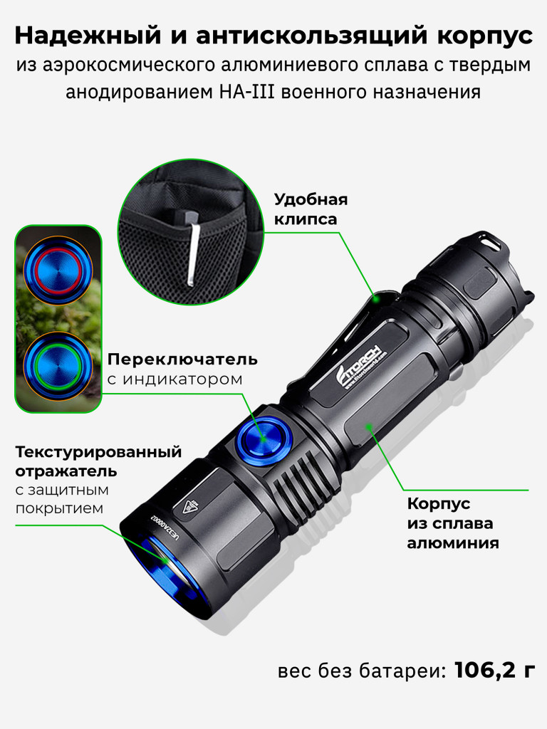 Фонарь FiTorch EC30 туристический компактный (USB зарядка)