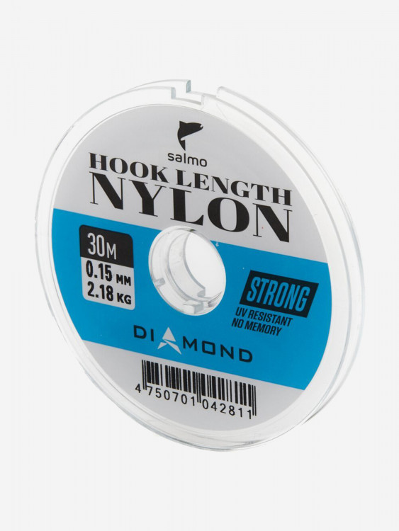 Леска монофильная для летней рыбалки Salmo Diamond HOOK LENGTH NYLON длина 30 м, диаметр 0,15 мм, упаковка из 10 штук