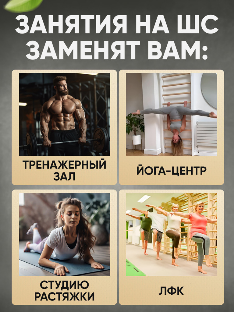 Шведская стенка с турником и брусьями BackWood из массива бука, без покрытия.