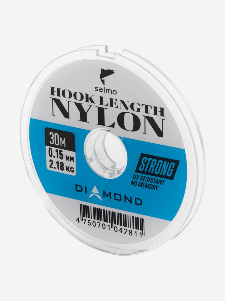Леска монофильная для летней рыбалки Salmo Diamond HOOK LENGTH NYLON длина 30 м, диаметр 0,15 мм, упаковка из 10 штук