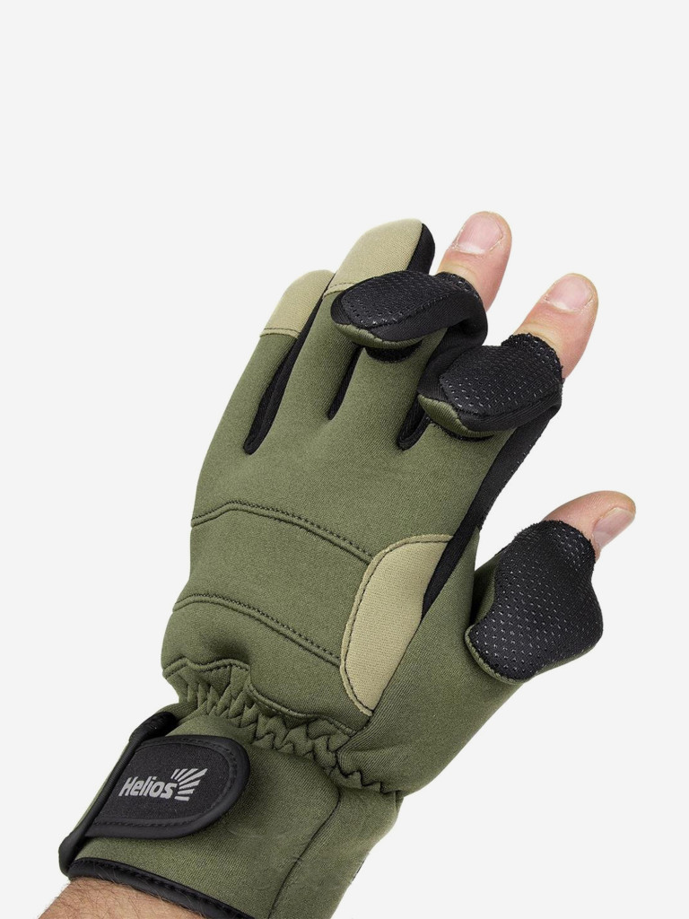 Перчатки для рыбалки и охоты Helios FISHER неопреновые, на липучке