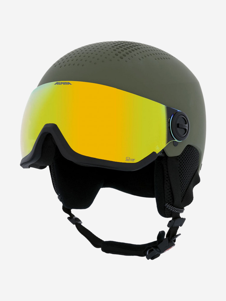 Горнолыжный шлем с визором Alpina Arber Visor Q-Lite Olive Matt