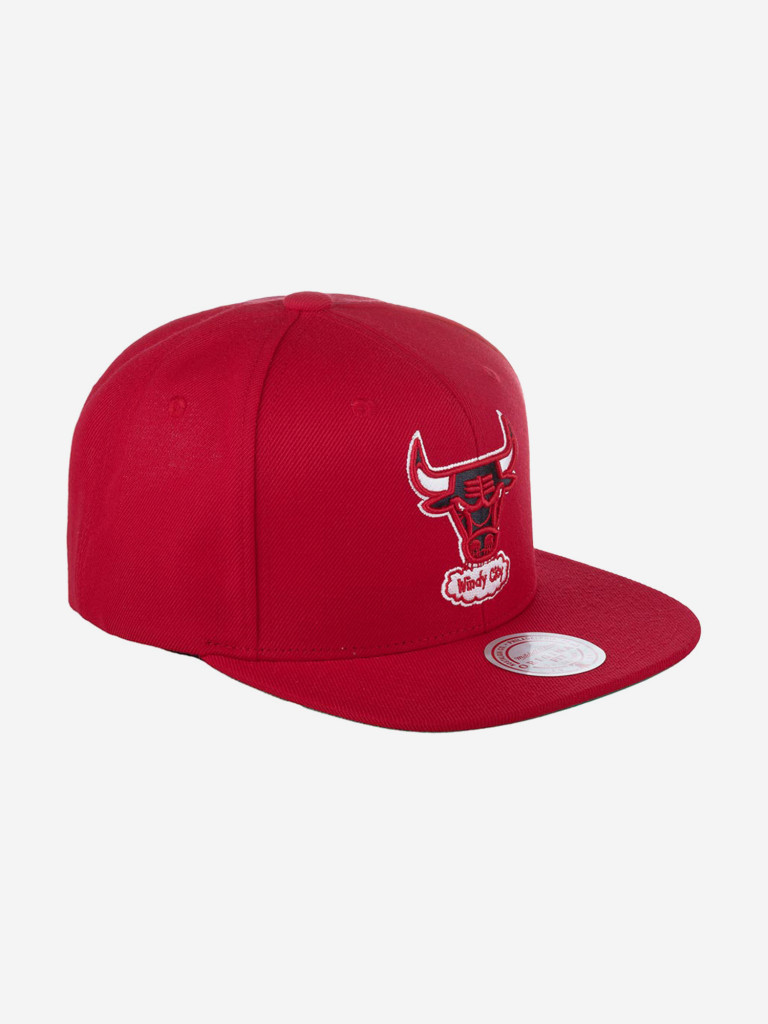 Бейсболка с прямым козырьком MITCHELL NESS HHSS3258-CBUYYPPPRED1 Chicago Bulls NBA (красный)