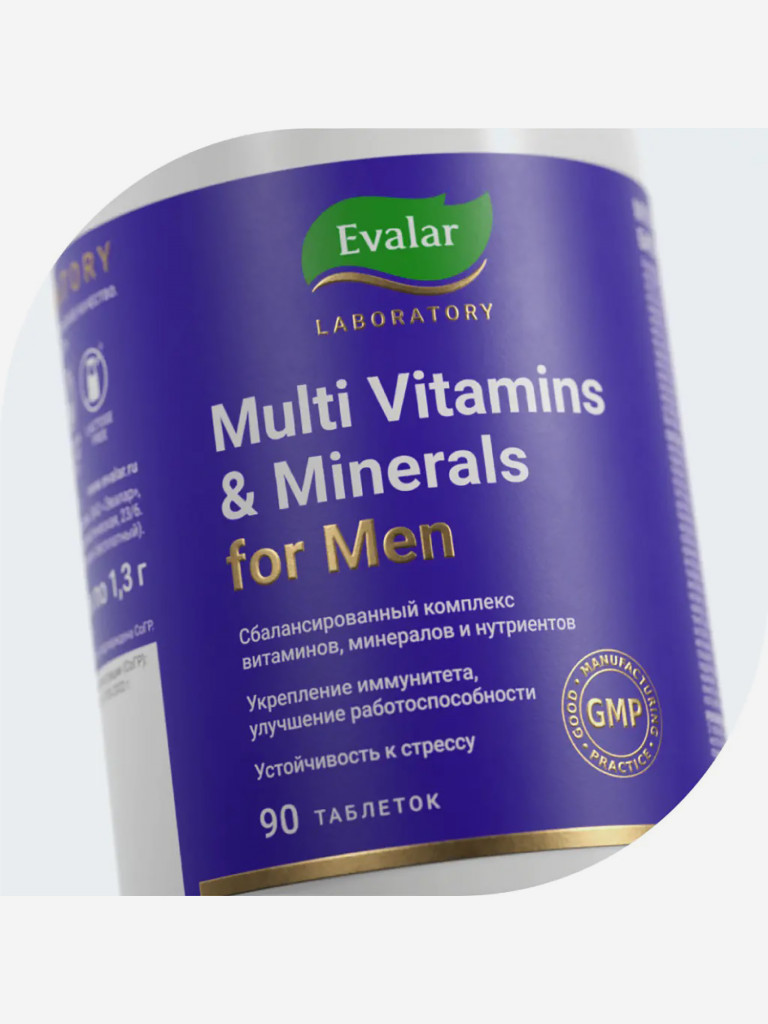 Мультивитамины и минералы мужские Evalar Laboratory 90 таблеток