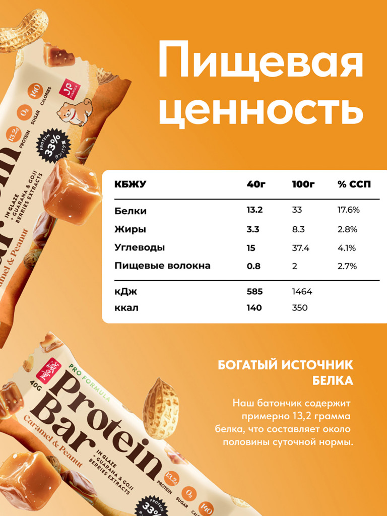 Протеиновые батончики без сахара, с экстрактами годжи и гуараны, Карамель -арахис 16шт