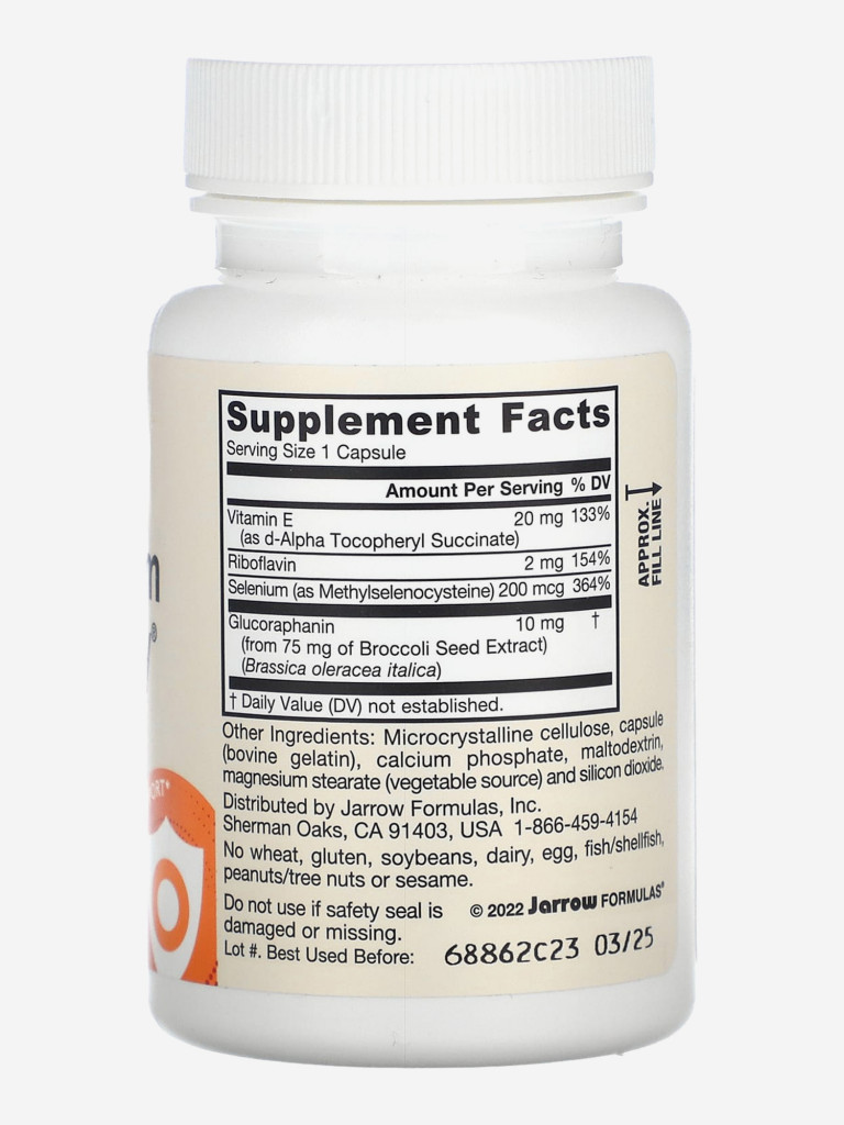 БАД, Селен метил 200 мг с Витамин Е, рибофлавин, Jarrow Formulas Selenium Synergy, 60 caps