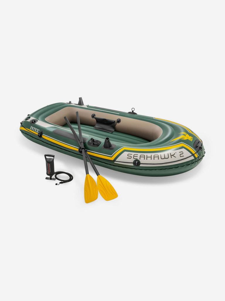 Лодка надувная Intex 68347 Seahawk 2 Set, 2-местная, насос, весла, до 240 кг
