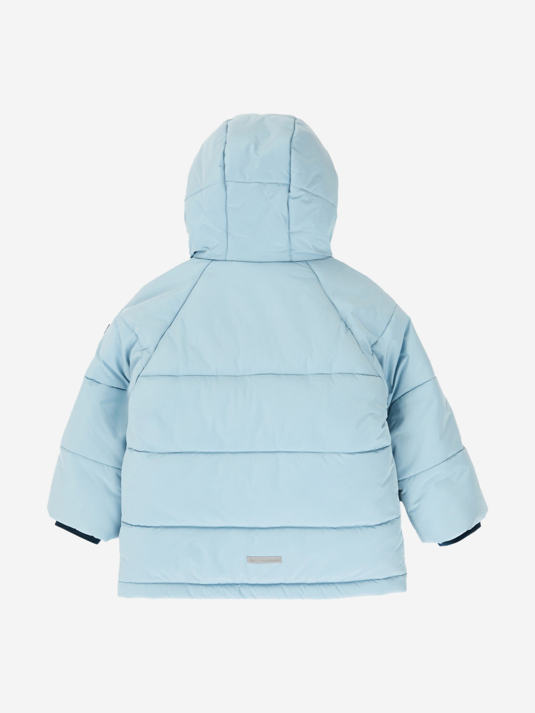 Куртка зимняя водоотталкивающая с капюшоном и манжетами голубая для мальчика Button Blue