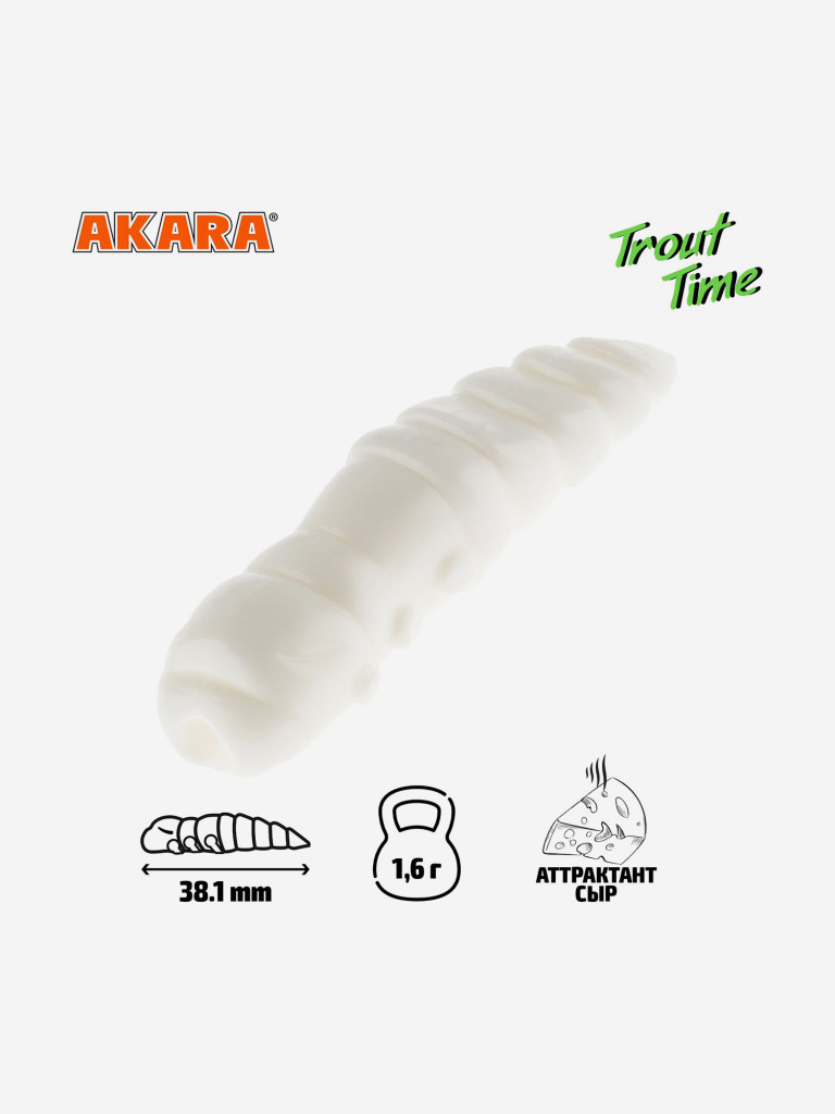 Силиконовая приманка Akara Trout Time TERMITE 1,5 Cheese 02T (20 шт.)