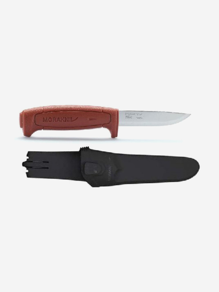 Нож Morakniv Basic углеродистая сталь, пласт. ручка (красный), 12147