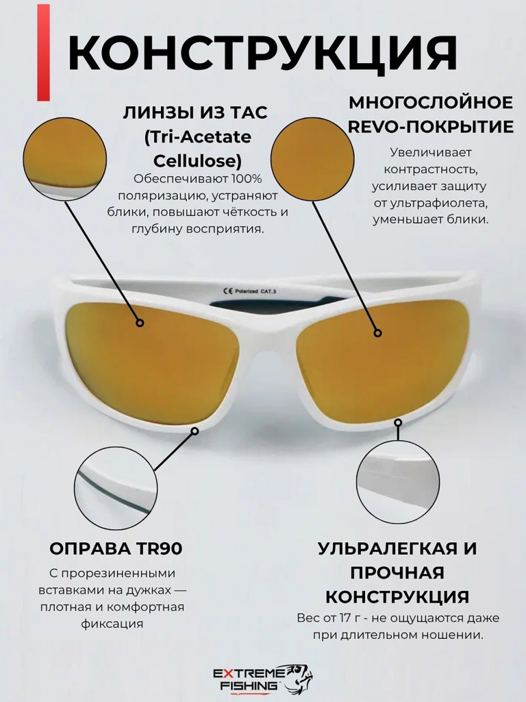 Очки поляризационные солнцезащитные Extreme Fishing Addiction ADD-316