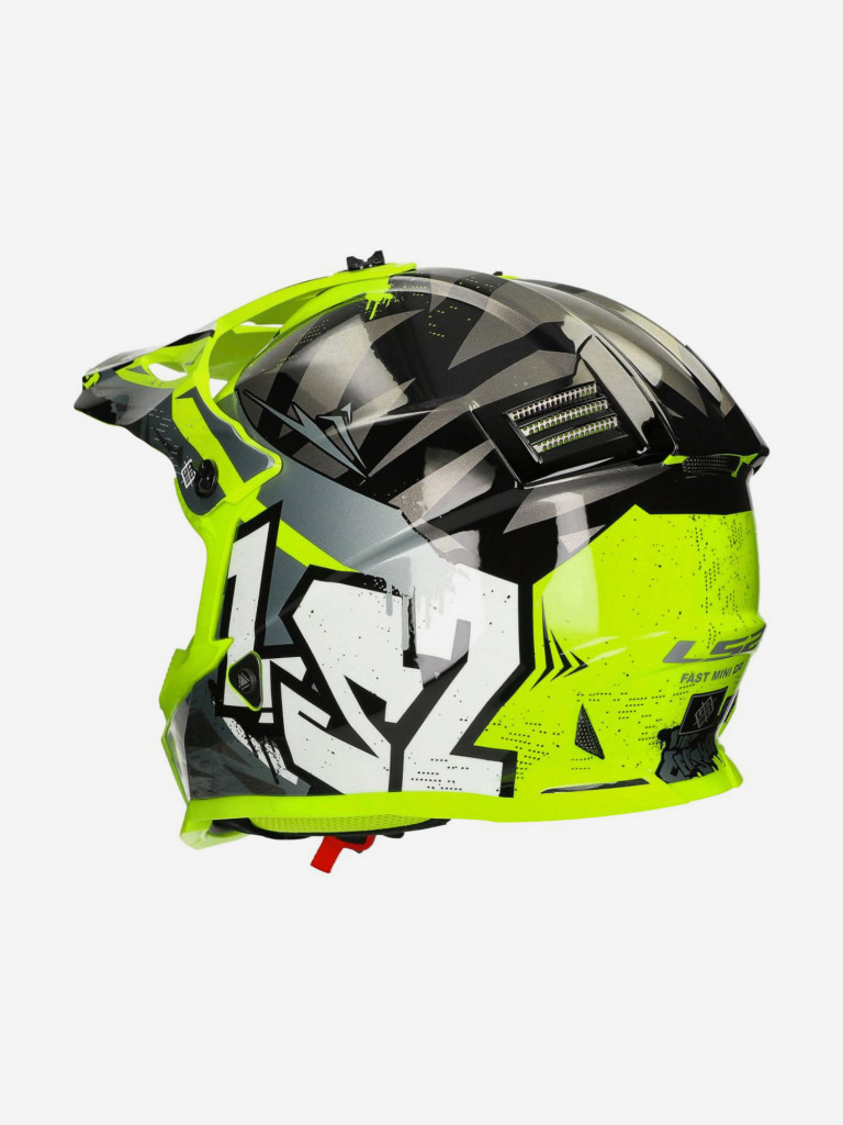 Мотошлем MX437 FAST CRUSHER LS2 (черно-желтый глянцевый)