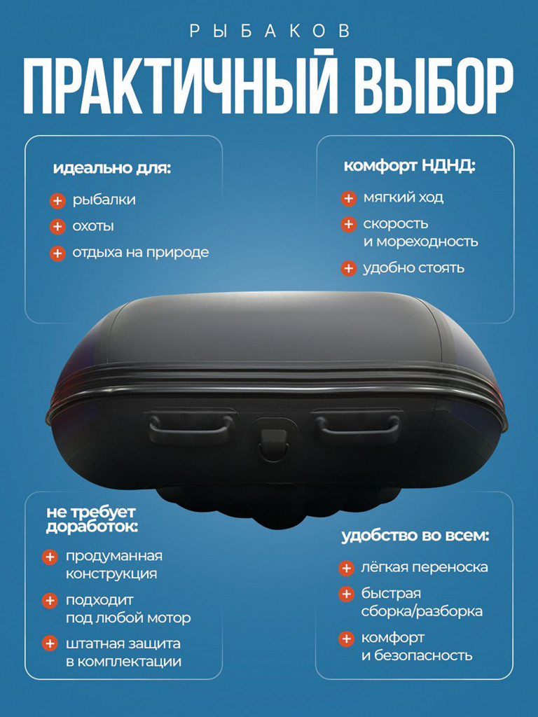 Лодка Хантер 360 А - син/черный - Лодка ПВХ надувная, Hunterboat