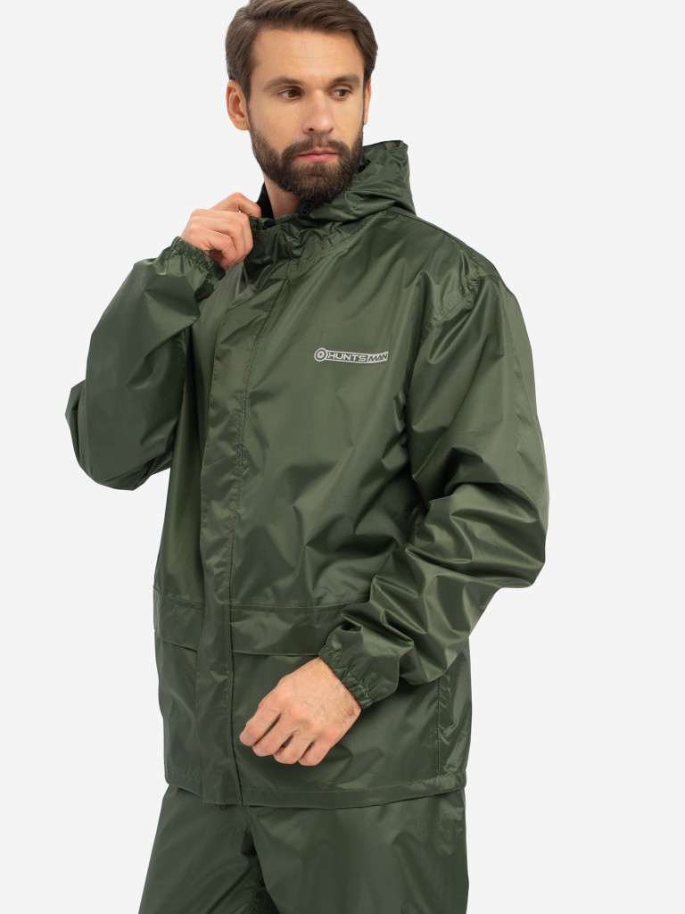 Костюм-дождевик мужской Huntsman ВВЗ Шторм для рыбалки и охоты, ткань таффета PVC 20000 мм вод.ст.