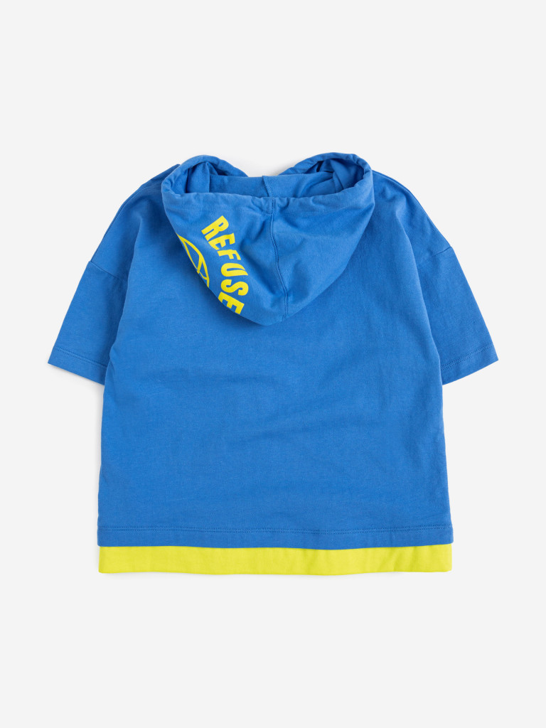 Футболка с капюшоном с принтом синяя для мальчика Button Blue