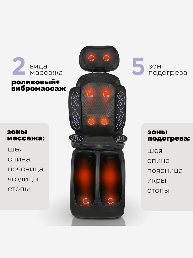 Массажное кресло: массажная накидка и массажер для ног PLANTA SMN-2000, массажер для тела 2 в 1