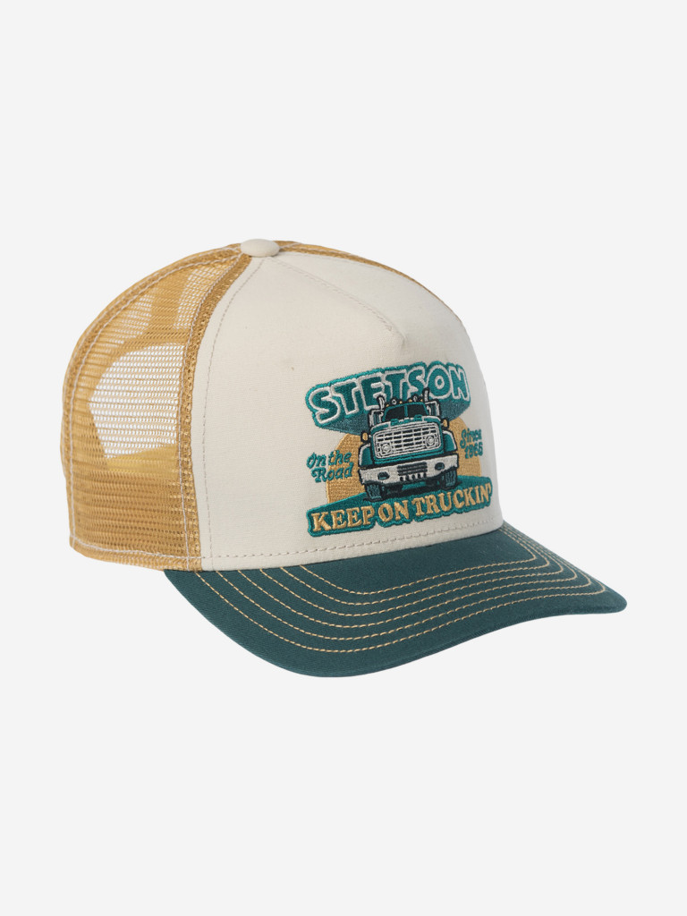 Бейсболка с сеточкой STETSON 7761164K TRUCKER CAP KEEP ON TRUCKING (зеленый)
