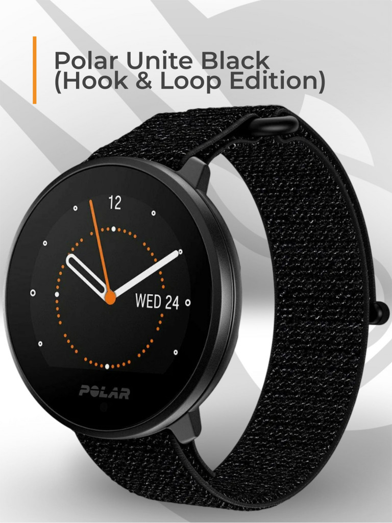 Умные часы Polar Unite (Hook & Loop Edition) с нейлоновым ремешком, M-L, черный