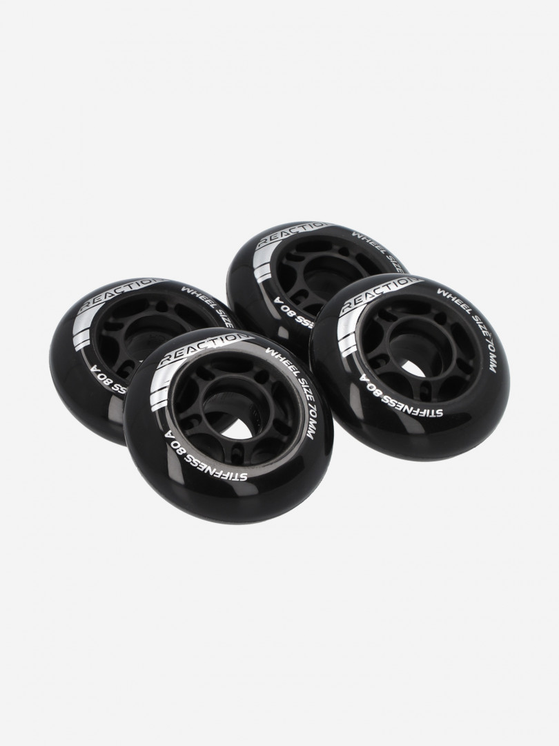 Набор колес для роликов детский Reaction 70 мм, 80А, 4 шт, Черный