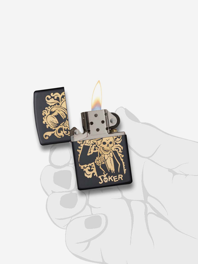 Зажигалка Zippo Skull Design Black Matte