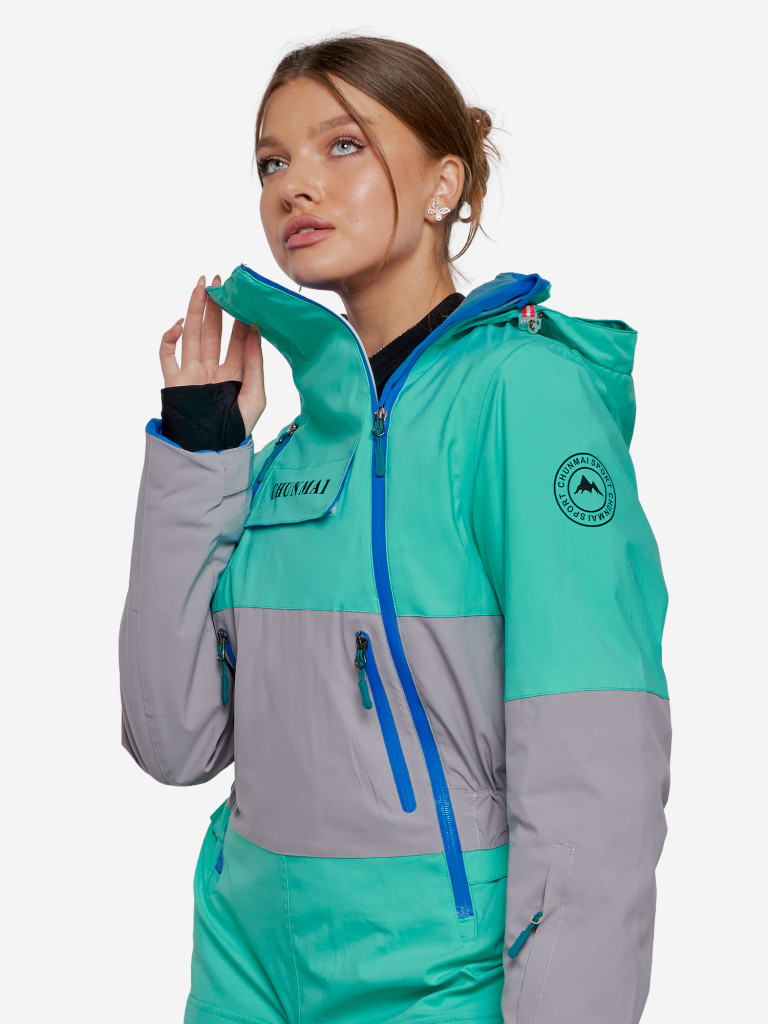 Горнолыжный комбинезон женский зимний бирюзового цвета 2320