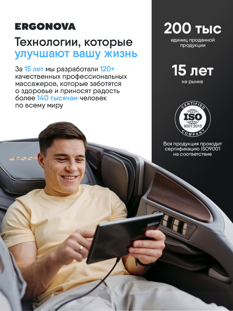 Массажер для шеи и плеч электрический Ergonova Feelneck 3 Plus grey