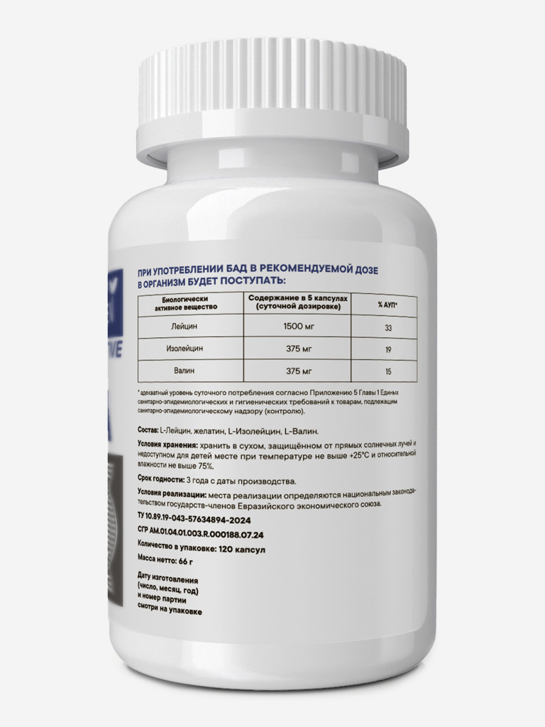 БЦАА VITAMIN GARDEN ACTIVE, 120 капсул
