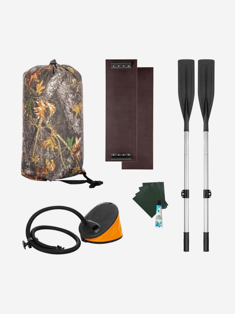 Лодка надувная для рыбалки Тонар Шкипер А280 надувное дно серый