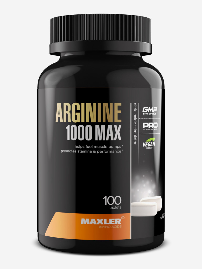 Аминокислота Maxler Arginine 1000 MAX (Аргинин) 100 таблеток черный цвет —  купить за 1280 руб. со скидкой 18 %, отзывы в интернет-магазине Спортмастер