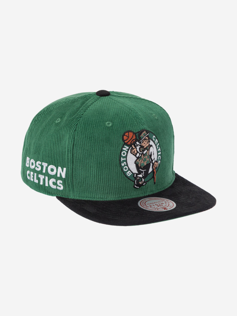 Бейсболка с прямым козырьком MITCHELL NESS HS10402-BCEGREN Boston Celtics NBA (зеленый)