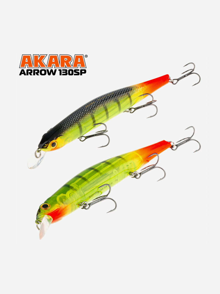 Воблер Akara Arrow 130SP минноу суспендер на щуку, судака 25гр A190