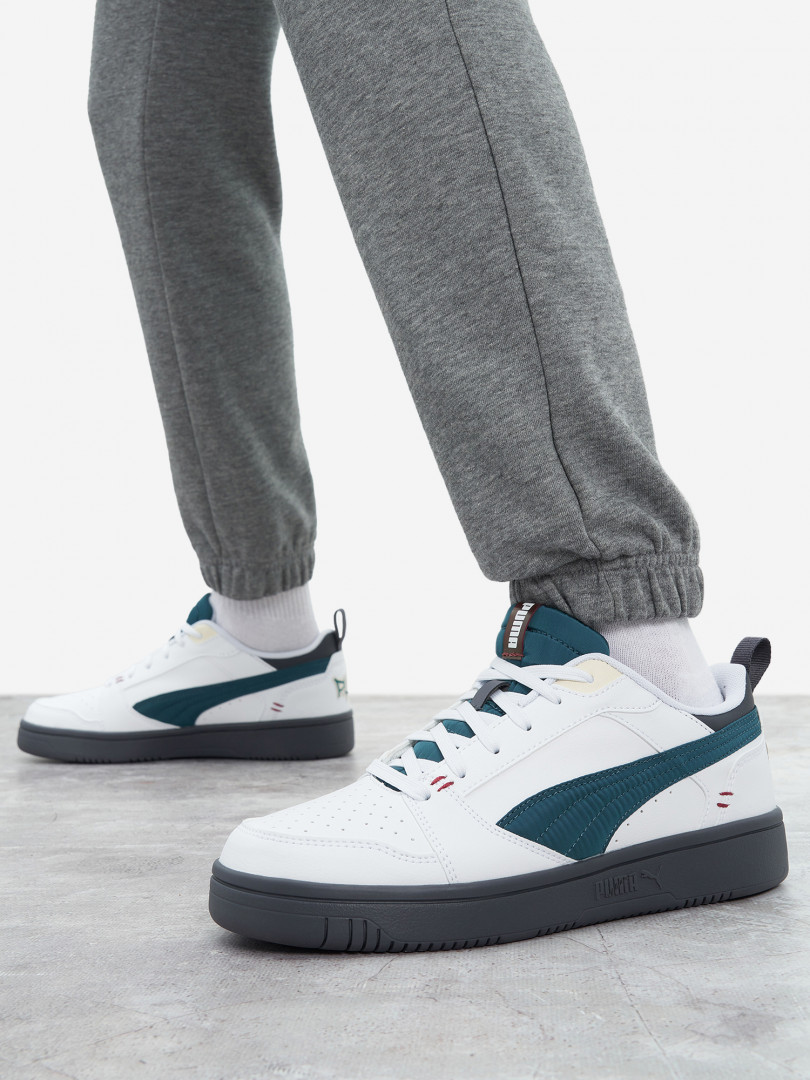 фото Кеды для мальчиков puma rebound v6 lo mid 90s jr, белый