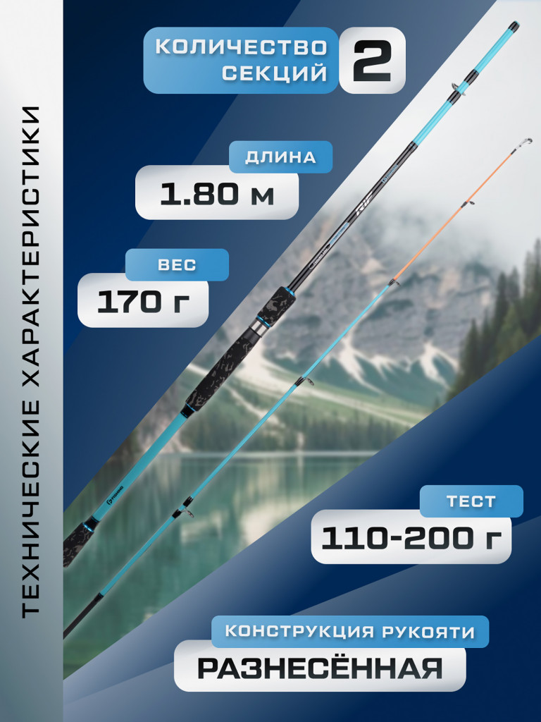 F-FISHING Удилище фидерное Rif 1,8м тест max 150г
