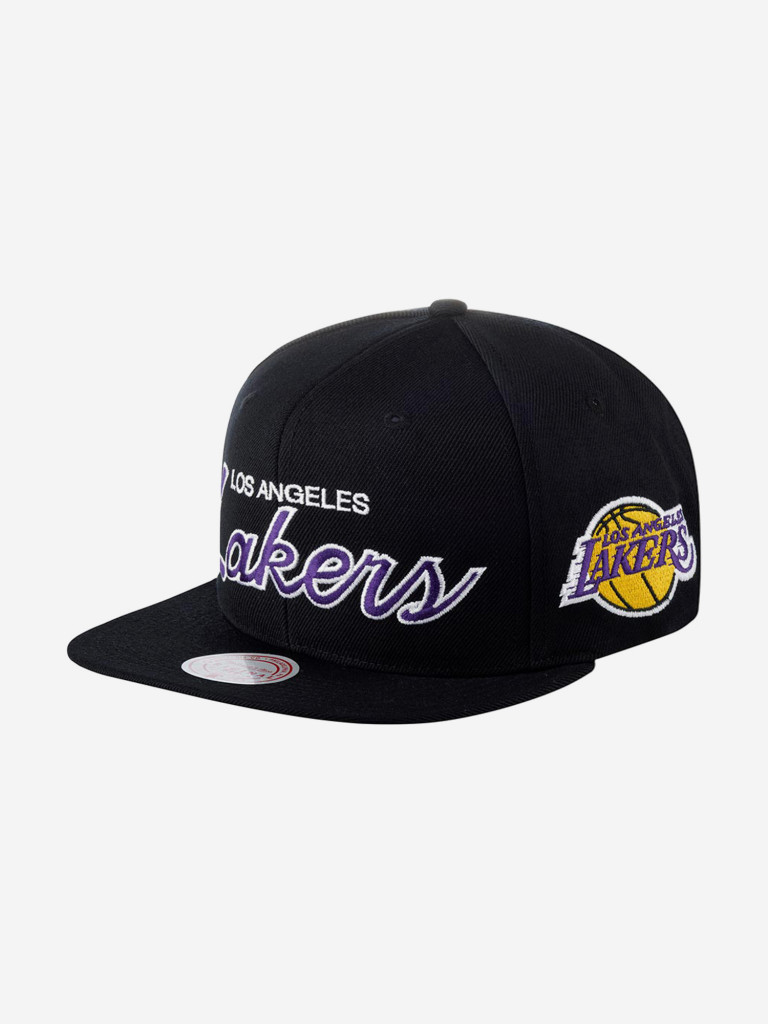 Бейсболка с прямым козырьком MITCHELL NESS HHSS3280-LALYYPPPBLCK Los Angeles Lakers NBA (черный)