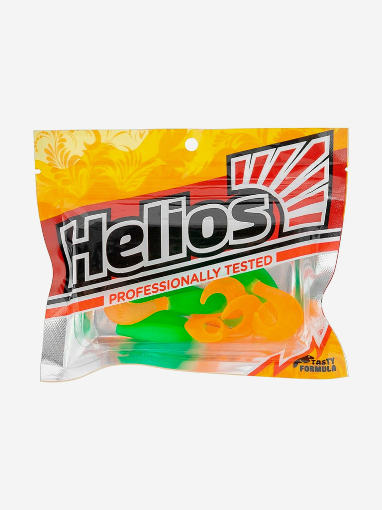 Мягкая приманка Helios Hybrid, 2,75" / 7,0 см, Lime & Orange, 7 штук (HS-13-020)