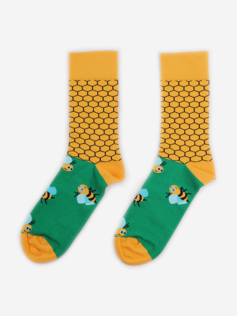 Носки с пчёлами Burning Heels, Bees, Green/Yellow