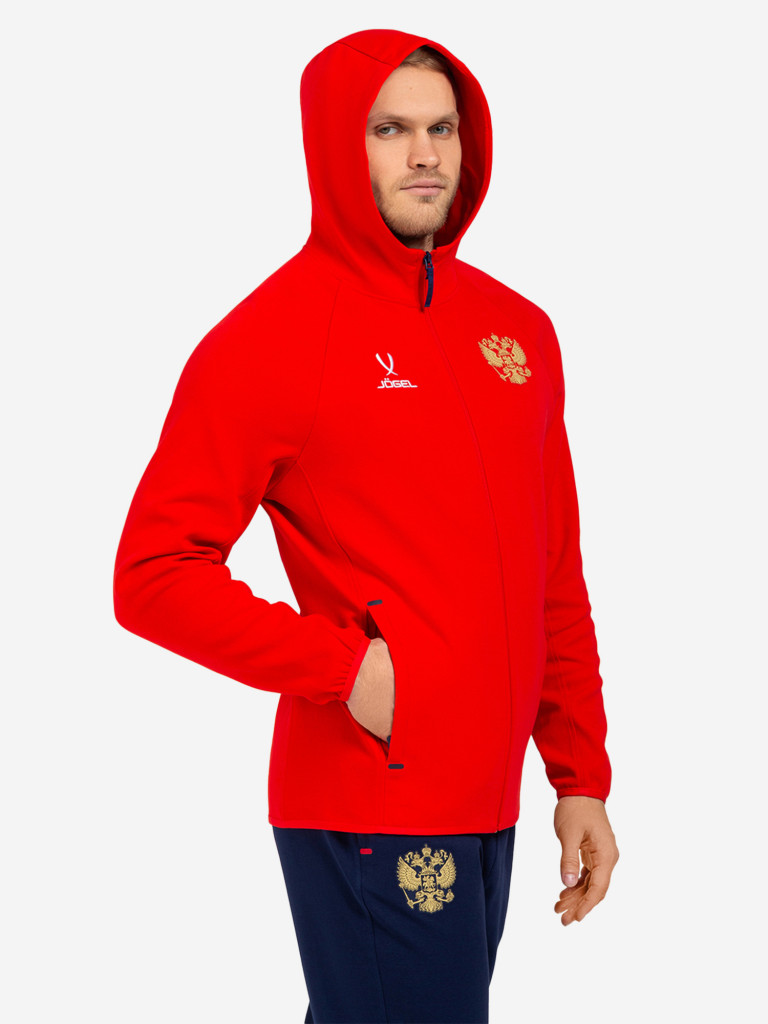 Худи на молнии Jogel NATIONAL Essential Hooded FZ Jacket, цвет красный