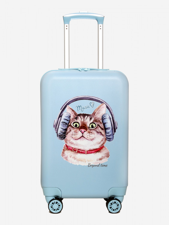 Чемодан детский BEYOND TIME G222 Кот Music голубой