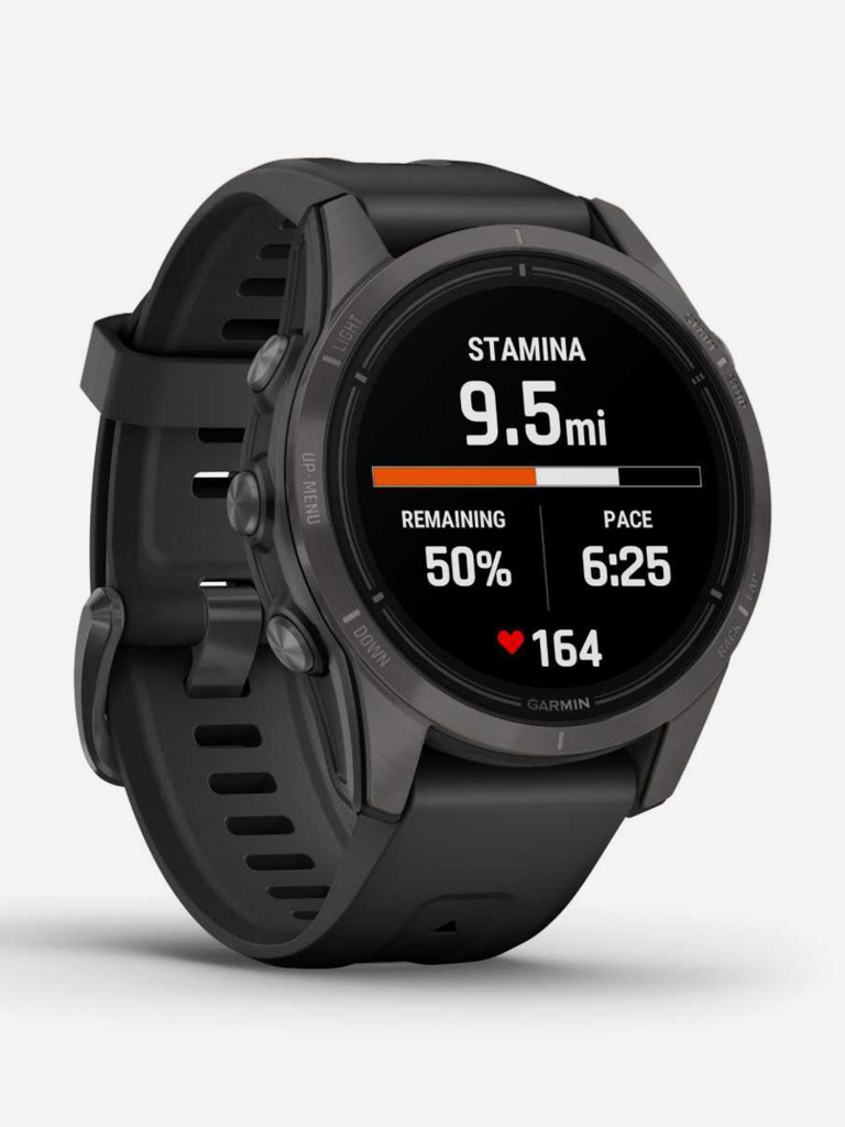 Спортивные часы Garmin EPIX PRO (Gen 2) Sapphire Edition 42 мм, титановый, угольно-серый, DLC, черный ремешок