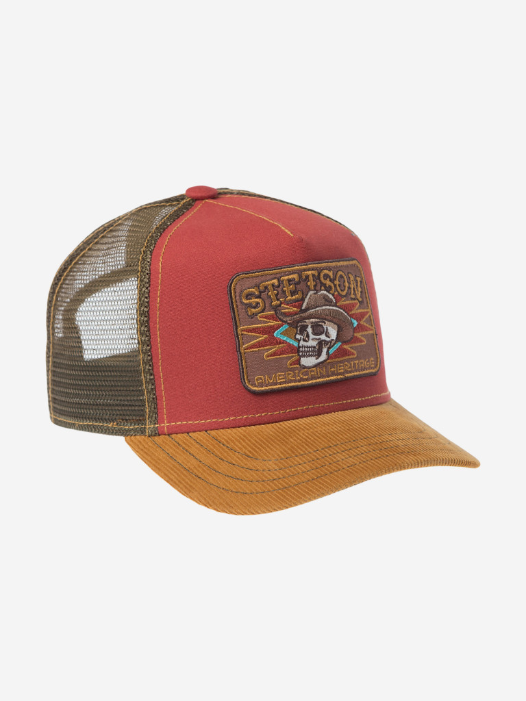 Бейсболка с сеточкой STETSON 7741106K TRUCKER CAP SKULL (красный)