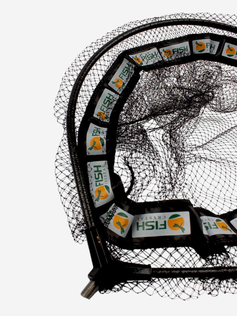 Голова для подсачека сетка чёрная леска, ячейка 7 мм, рамка карбон