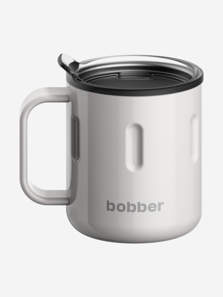Вакуумная стальная термокружка с крышкой Bobber Mug 300 мл серый тепло до 2 часов