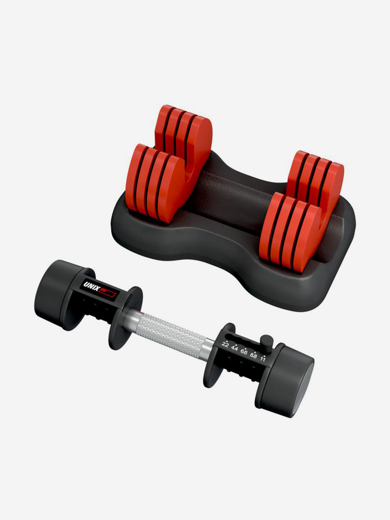 Гантель регулируемая UNIXFIT 11 кг, красный