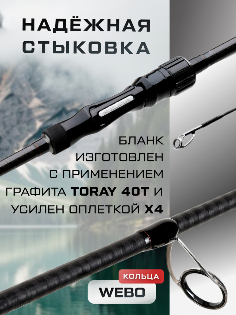 Удилище спиннинговое AZURA Safina-X 8'0H 2.44м тест 10-46г
