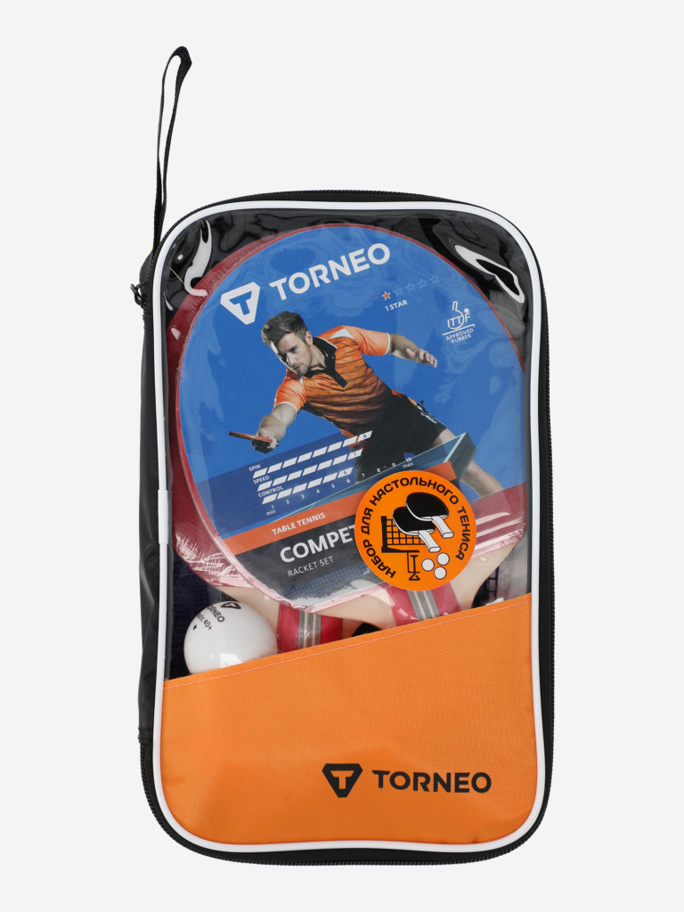 Набор для настольного тенниса Torneo Hobby Plus: 2 ракетки, 3 мяча, сетка