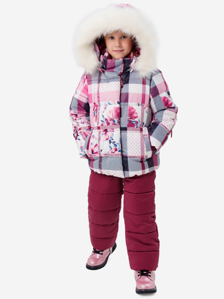 Комплект зимний для девочек: куртка, полукомбинезон PlayToday