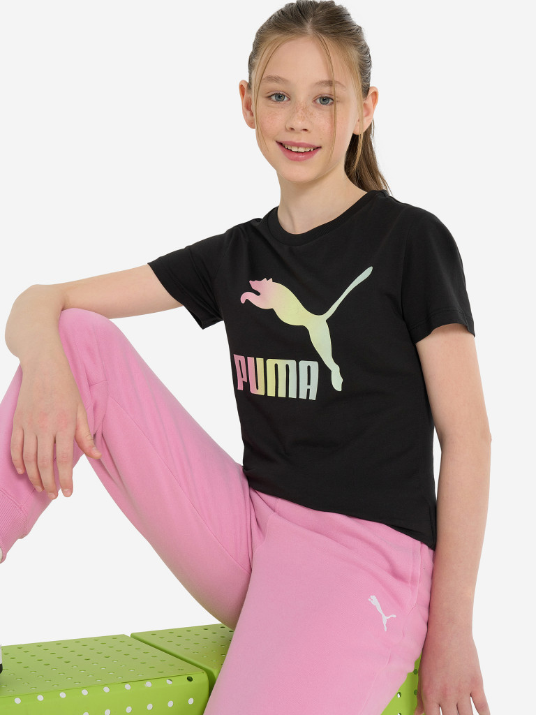 Футболка для девочек PUMA Classic Shiny Color Logo